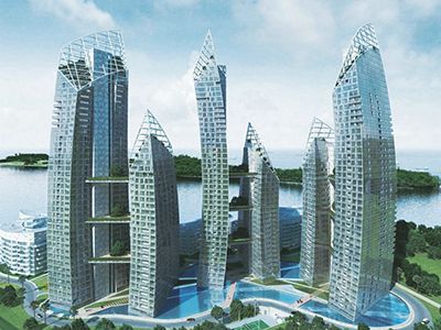 مشروع مبنى الانعكاسات في سنغافورة